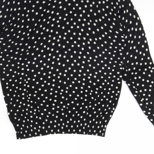 M&S Womens Black Polka Dot  Cardigan Jumper Size 10
