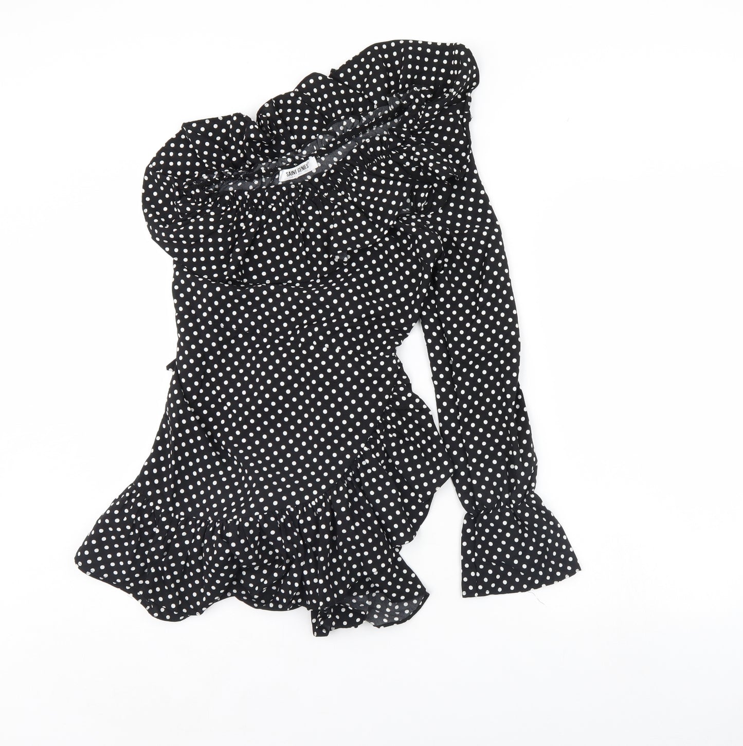 Saint Genies Womens Black Polka Dot  Mini  Size 6