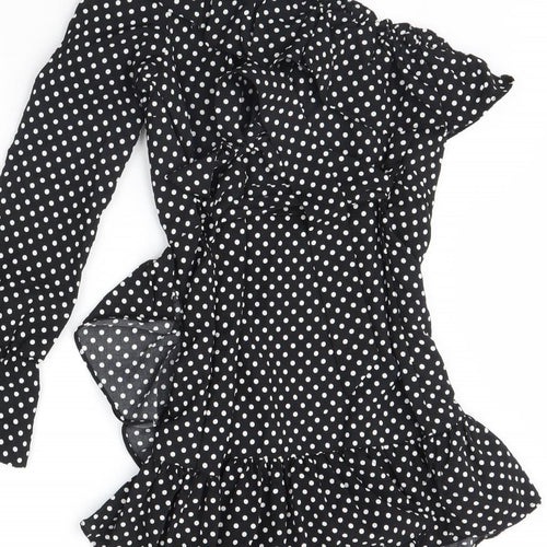 Saint Genies Womens Black Polka Dot  Mini  Size 6