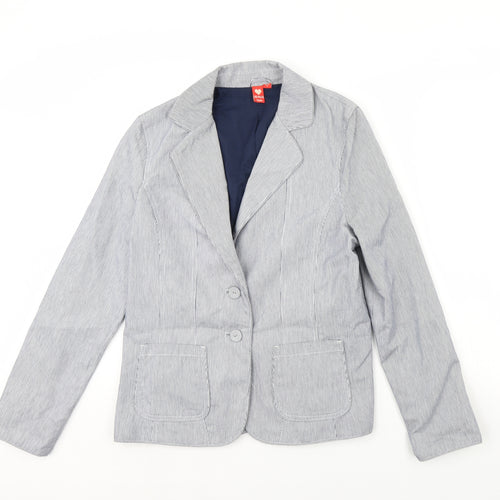 Hoi Polloi Womens Blue Striped  Jacket Blazer Size 16