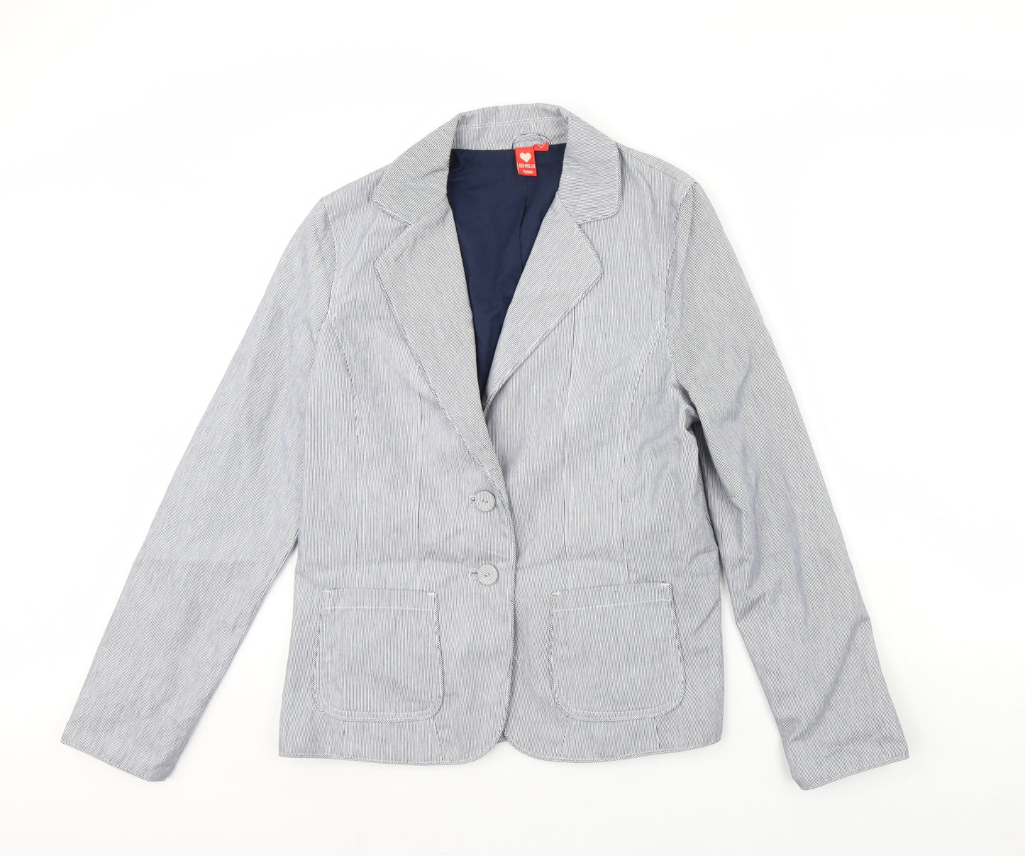 Hoi Polloi Womens Blue Striped  Jacket Blazer Size 16