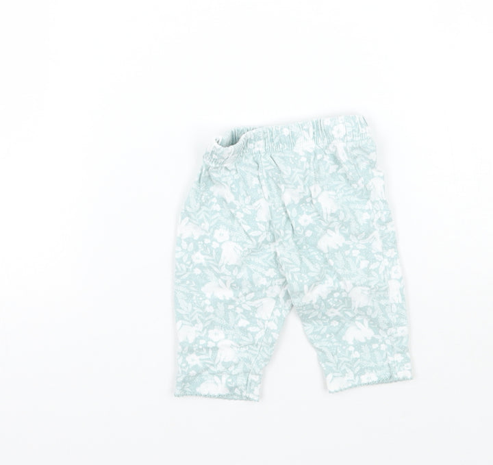 TU Girls Green Floral  Sweatpants Trousers Size 0-3 Months