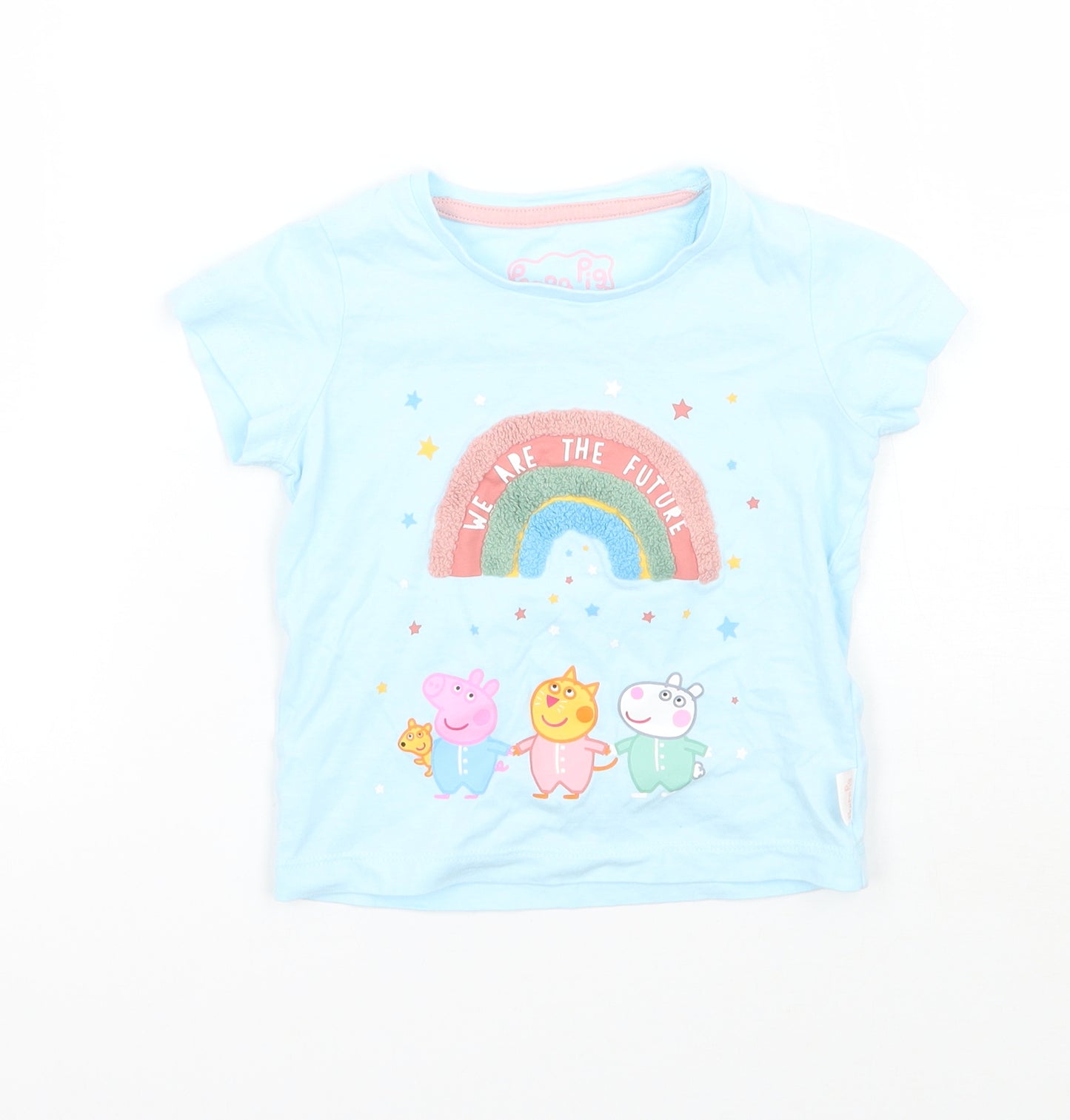 Marks and Spencer Girls Blue   Basic T-Shirt Size 12-18 Months  - peppa pig