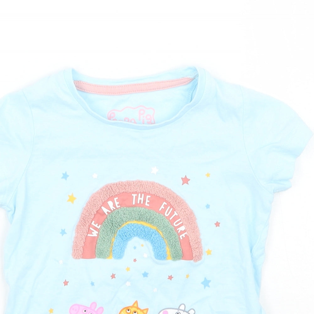 Marks and Spencer Girls Blue   Basic T-Shirt Size 12-18 Months  - peppa pig