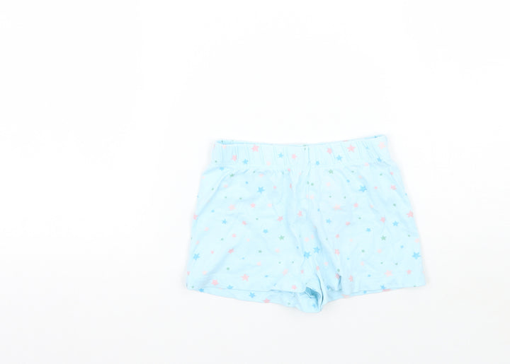 Marks and Spencer Girls Blue Geometric Cropped Trousers Size 12-18 Months