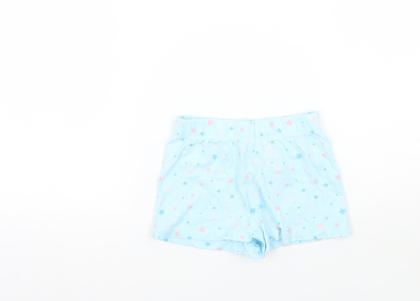 Marks and Spencer Girls Blue Geometric  Cropped Trousers Size 12-18 Months