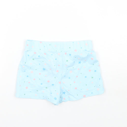 Marks and Spencer Girls Blue Geometric  Cropped Trousers Size 12-18 Months