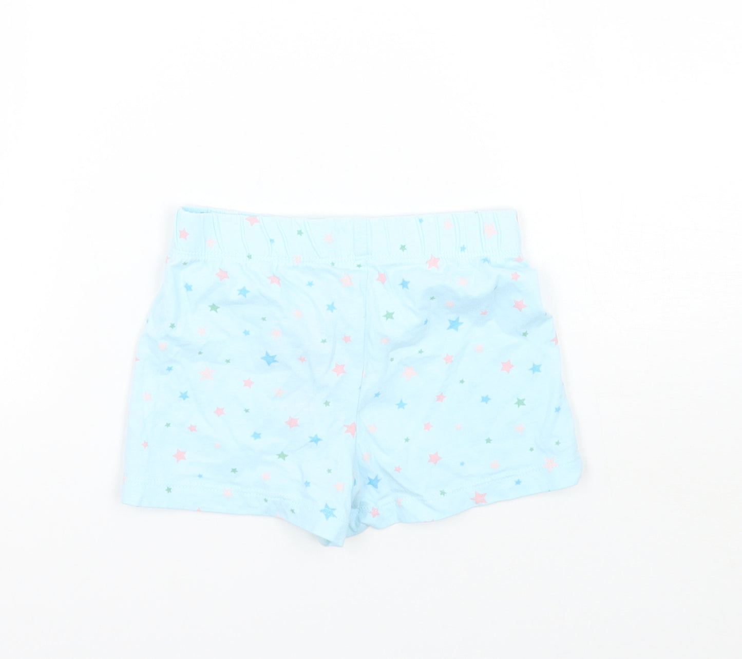 Marks and Spencer Girls Blue Geometric  Cropped Trousers Size 12-18 Months