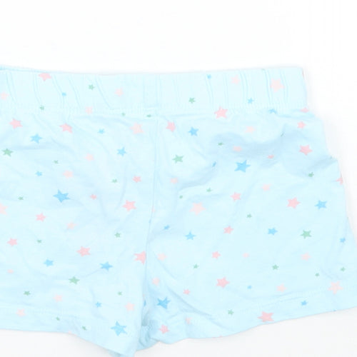 Marks and Spencer Girls Blue Geometric  Cropped Trousers Size 12-18 Months