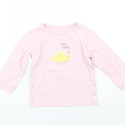 George Girls Pink   Basic T-Shirt Size 12-18 Months