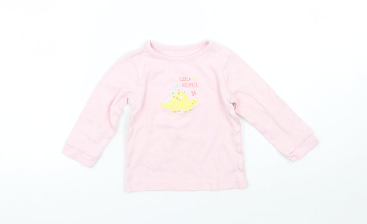 George Girls Pink   Basic T-Shirt Size 12-18 Months