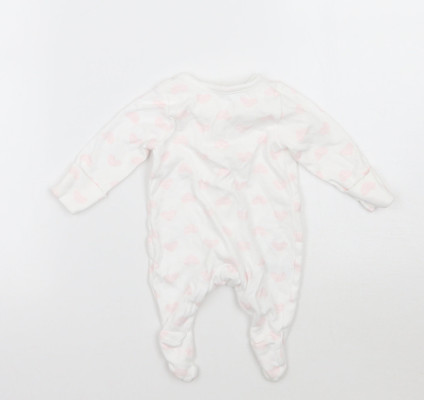 TU Girls White Geometric  Babygrow One-Piece Size Newborn