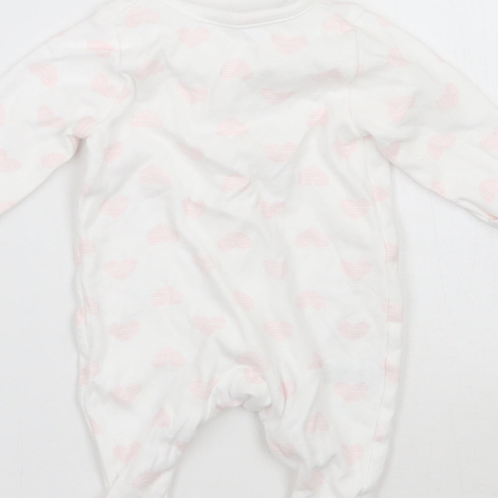 TU Girls White Geometric  Babygrow One-Piece Size Newborn