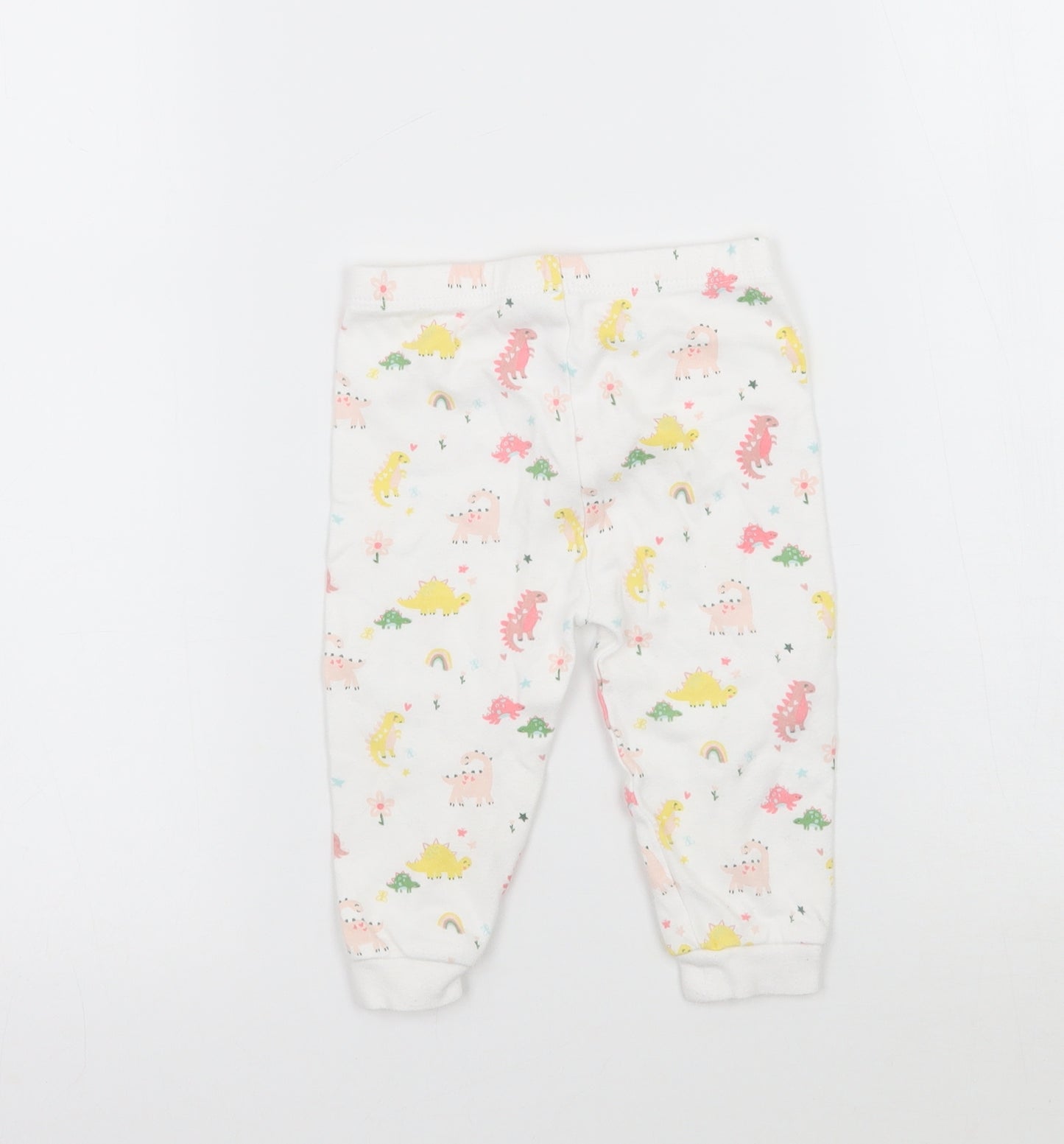 George Girls White Geometric  Sweatpants Trousers Size 9-12 Months