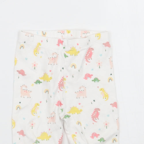 George Girls White Geometric  Sweatpants Trousers Size 9-12 Months