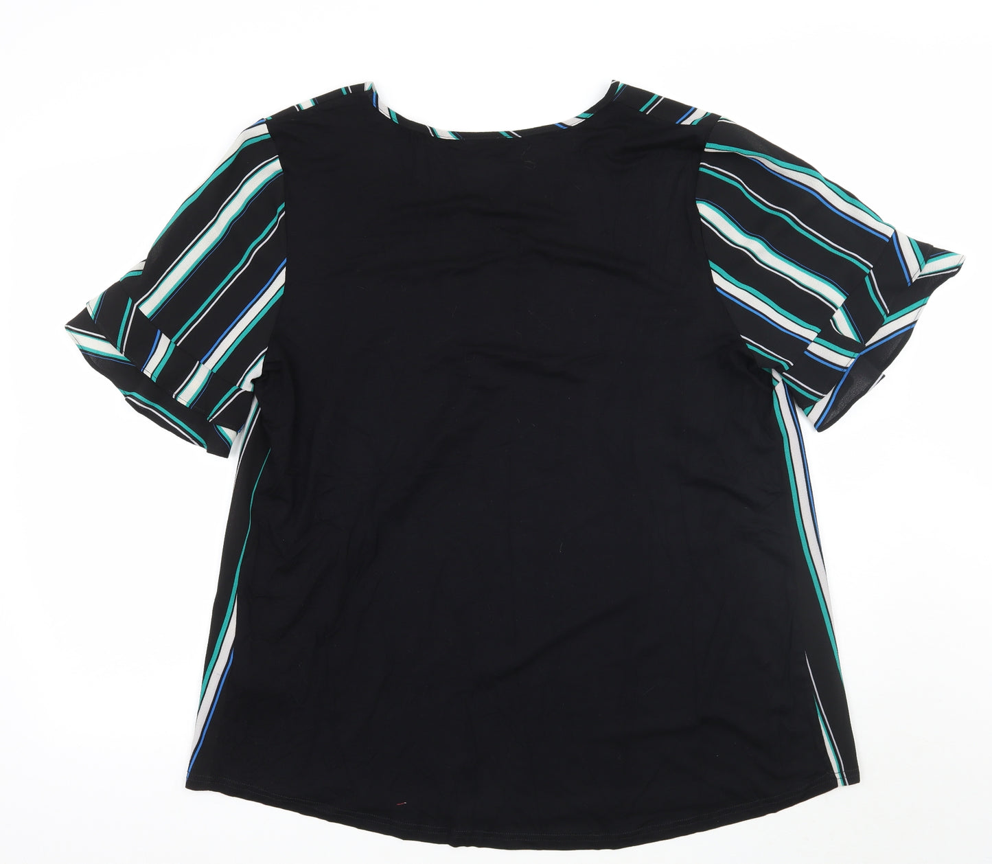 Papaya Womens Black Striped  Basic Blouse Size 18