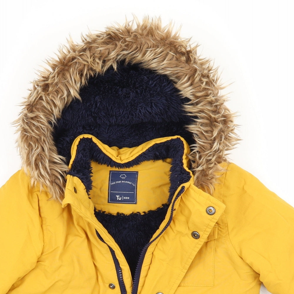 TU Boys Yellow   Jacket Coat Size 3-4 Years