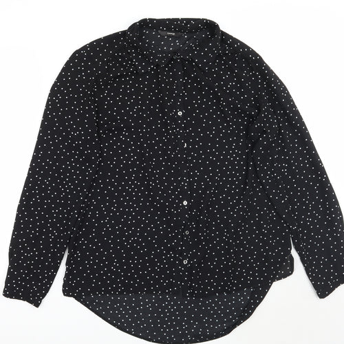George Womens Black Polka Dot  Basic Button-Up Size 12