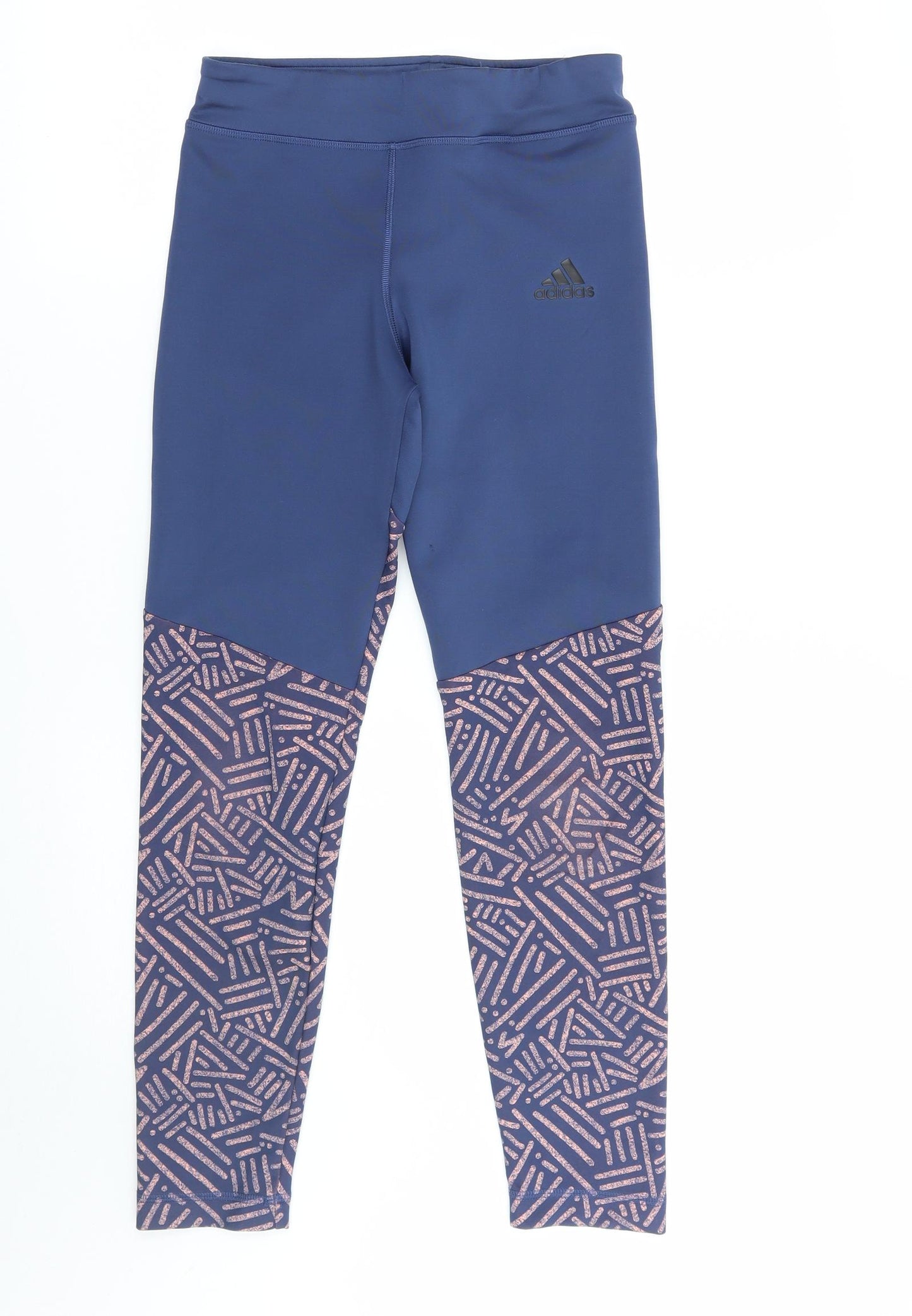 adidas Girls Purple Geometric  Jegging Trousers Size 12 Years - leggings