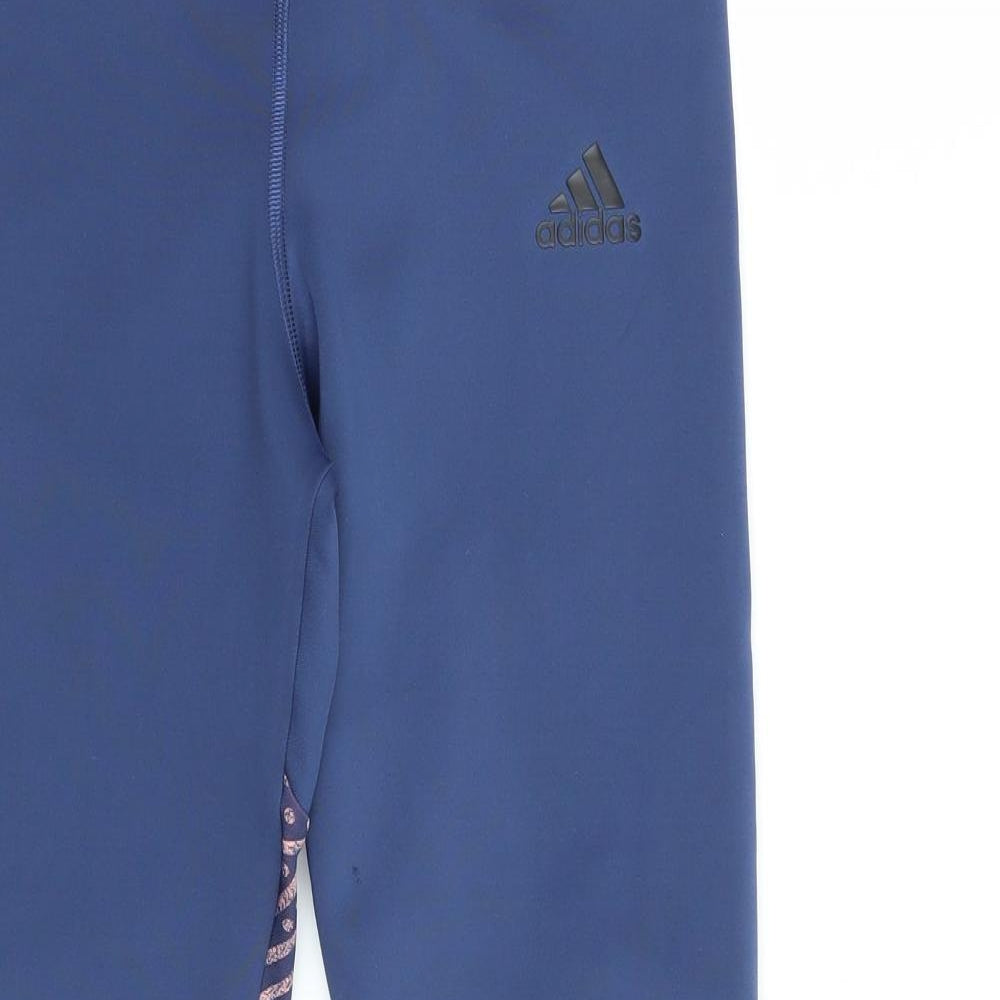 adidas Girls Purple Geometric  Jegging Trousers Size 12 Years - leggings