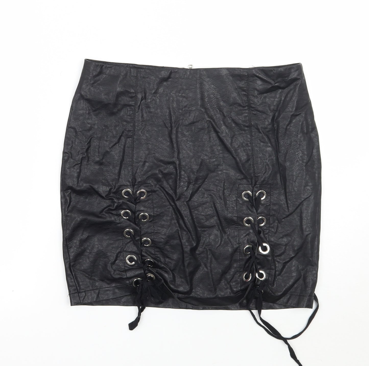Vinceotto Womens Black   A-Line Skirt Size L