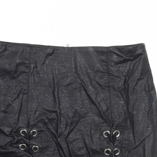 Vinceotto Womens Black   A-Line Skirt Size L