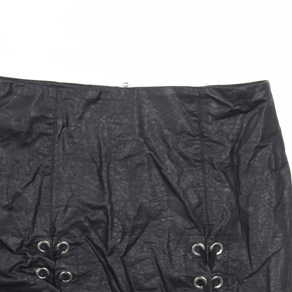 Vinceotto Womens Black   A-Line Skirt Size L