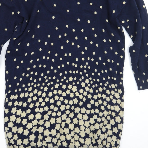 Monsoon Womens Blue Floral  Pullover Jumper Size S