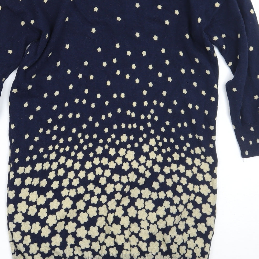 Monsoon Womens Blue Floral  Pullover Jumper Size S