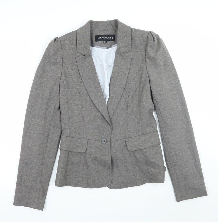 Warehouse Womens Brown Jacket Suit Jacket Size 10
