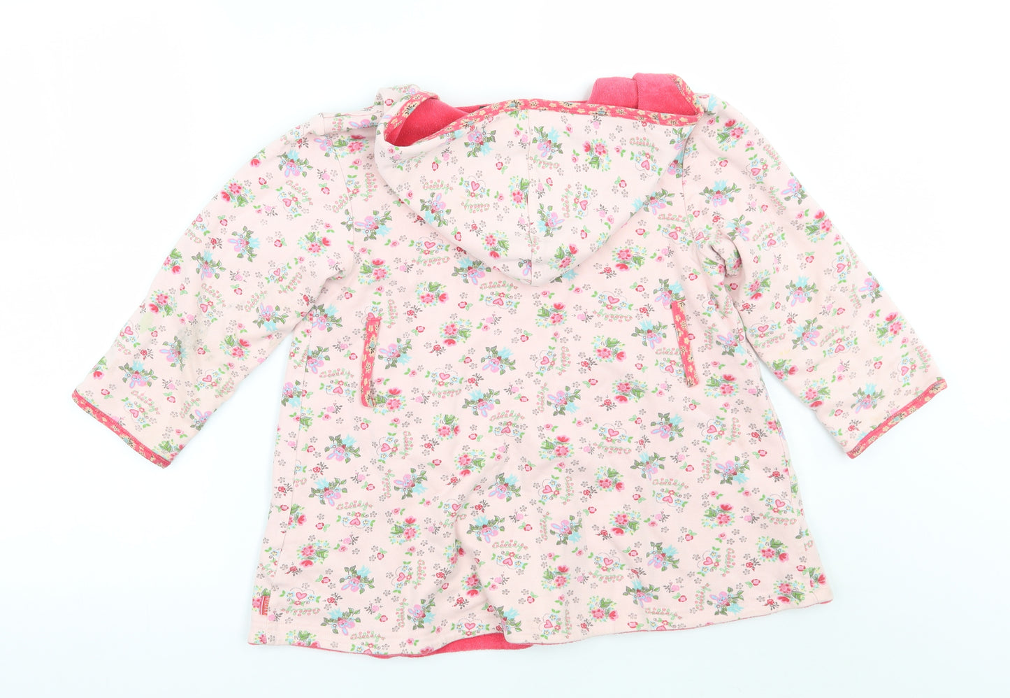 Oilily Girls Pink Floral  Cardigan Jumper Size 3-4 Years