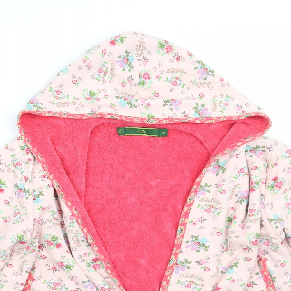 Oilily Girls Pink Floral  Cardigan Jumper Size 3-4 Years