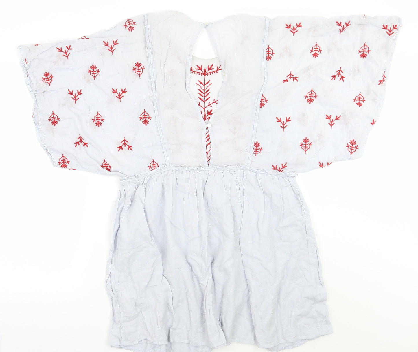 Zara Womens Blue Floral Rayon A-Line  Size L