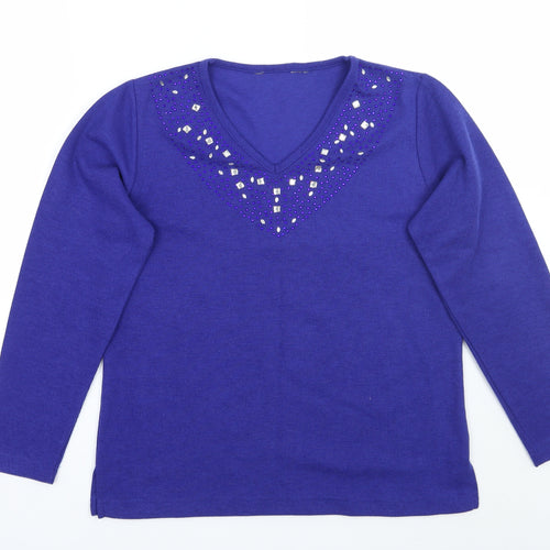 EWM Womens Purple   Basic T-Shirt Size 14