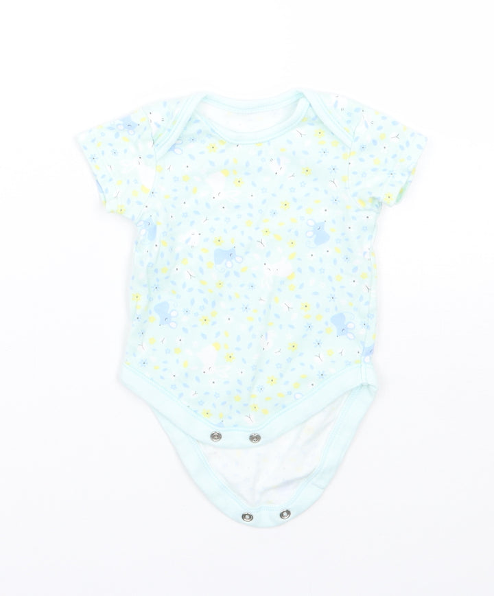 George Girls Green Floral Babygrow One-Piece Size 0-3 Months