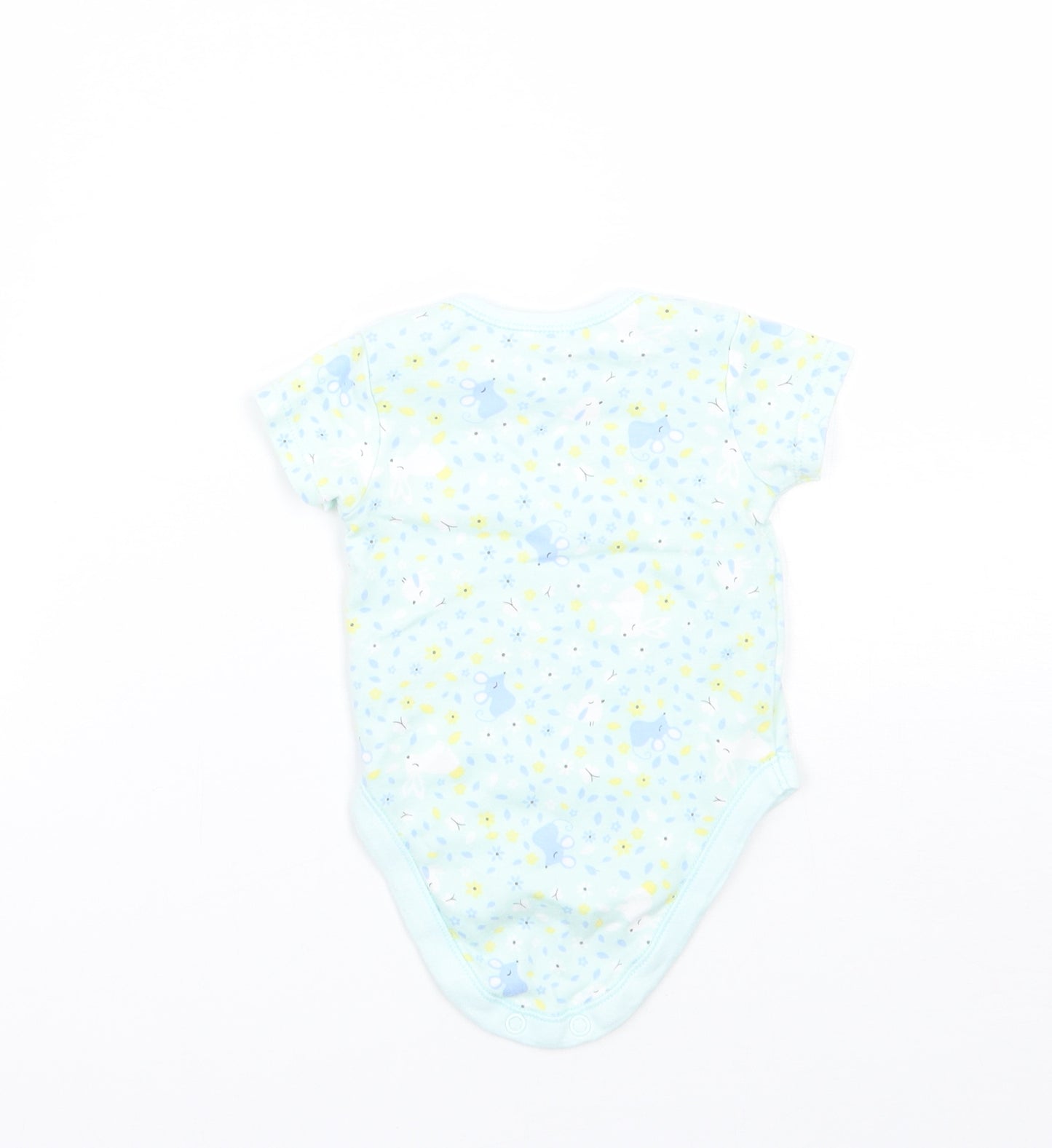 George Girls Green Floral  Babygrow One-Piece Size 0-3 Months