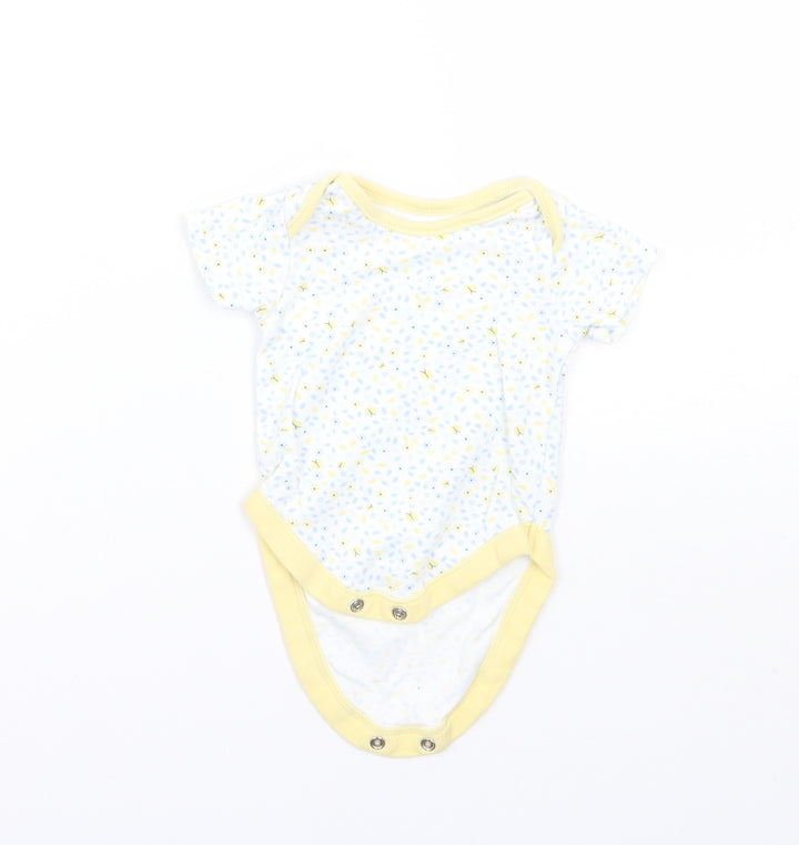 George Girls White Floral Babygrow One-Piece Size 0-3 Months