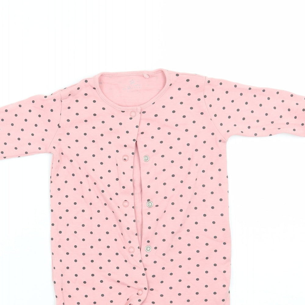 NEXT Girls Pink Polka Dot  Babygrow One-Piece Size 6-9 Months