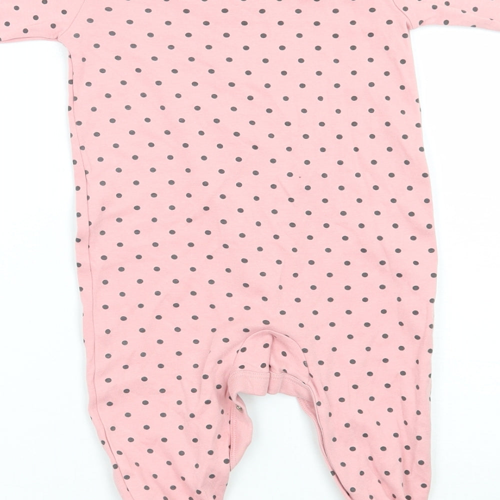 NEXT Girls Pink Polka Dot  Babygrow One-Piece Size 6-9 Months