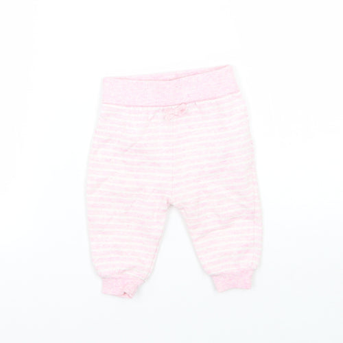 Earlydays Girls Pink Striped  Sweatpants Trousers Size 0-3 Months