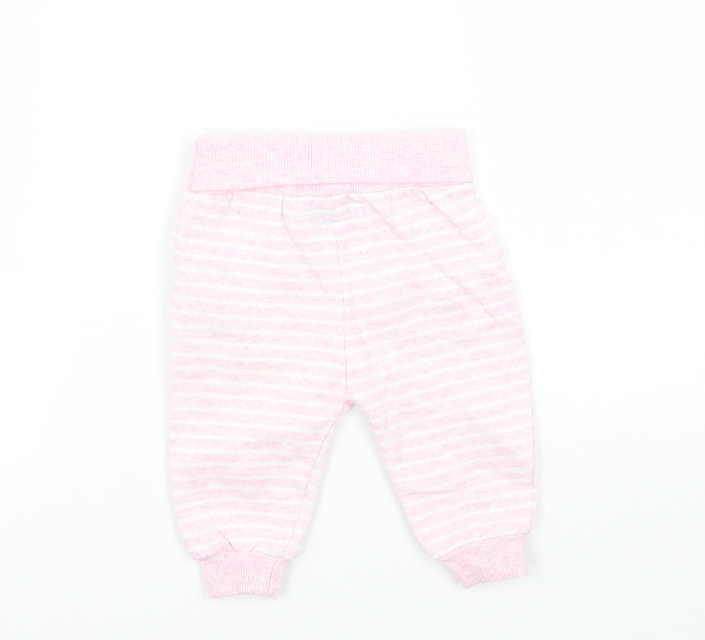 Earlydays Girls Pink Striped  Sweatpants Trousers Size 0-3 Months