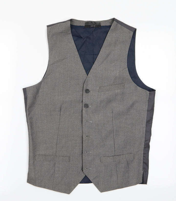 Cedar Wood State Mens Grey   Gilet Waistcoat Size S