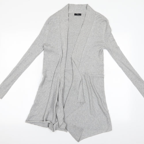M&Co Womens Grey   Cardigan Jumper Size 12  - Waterfall Cardigan