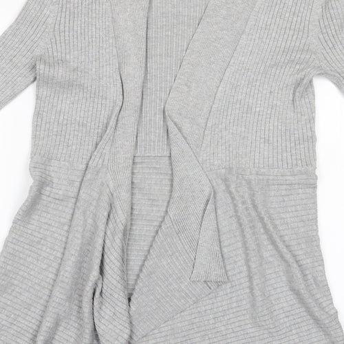M&Co Womens Grey   Cardigan Jumper Size 12  - Waterfall Cardigan