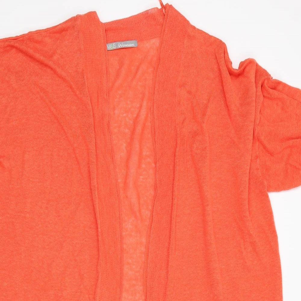 Marks and Spencer Womens Orange   Cardigan Jumper Size 22