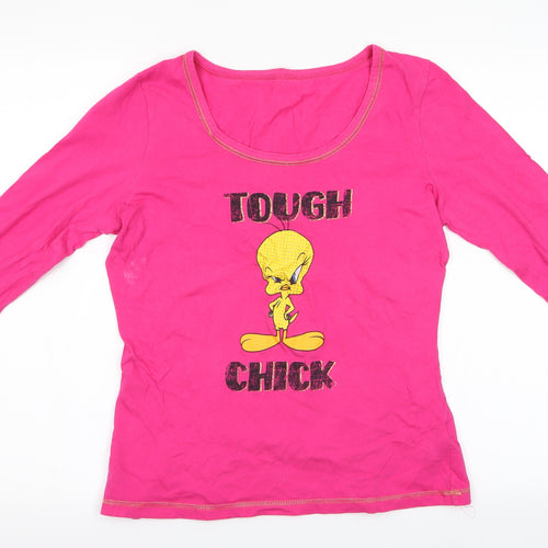 George Womens Pink Animal Print   Pyjama Top Size 12  - Tweety Pie - Tough Chick