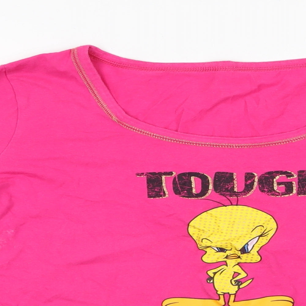 George Womens Pink Animal Print   Pyjama Top Size 12  - Tweety Pie - Tough Chick