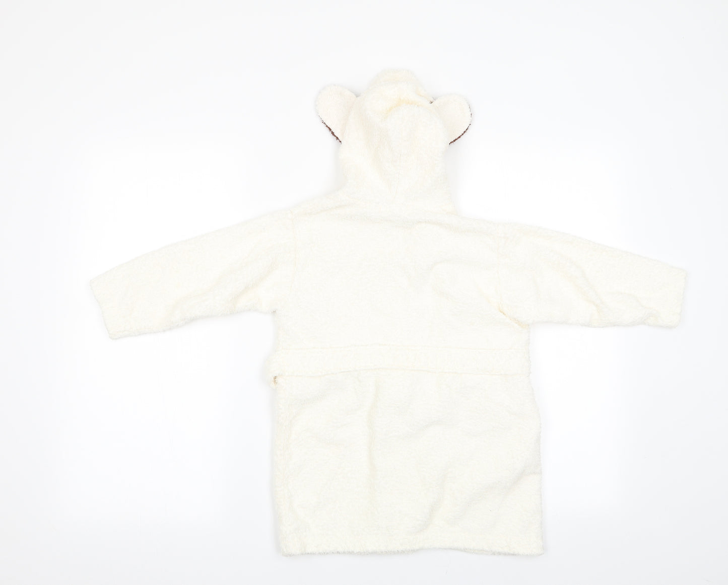 IRS Needs Boys Ivory Animal Print   Gown Size 2-3 Years  - Dog on pocket and ears on hood
