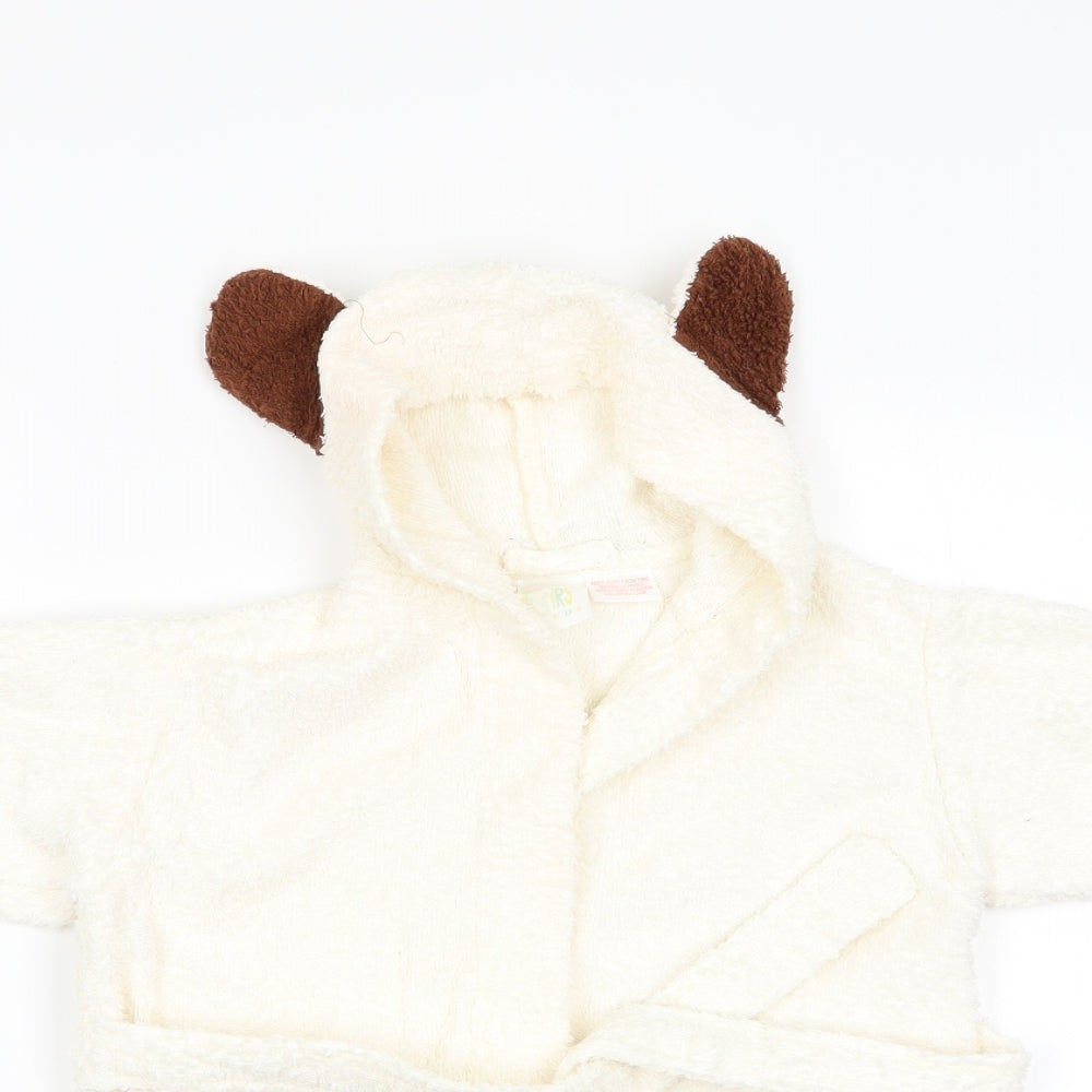 IRS Needs Boys Ivory Animal Print   Gown Size 2-3 Years  - Dog on pocket and ears on hood