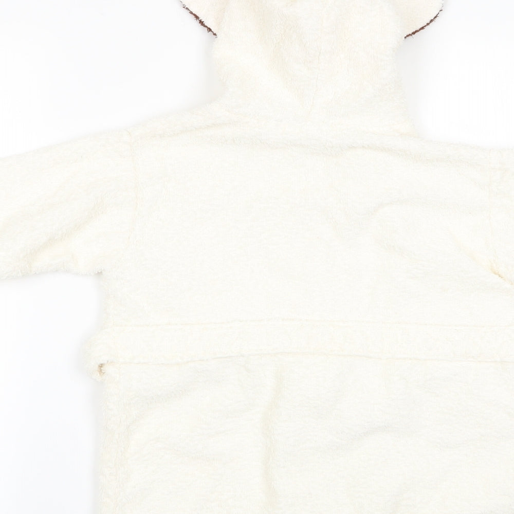 IRS Needs Boys Ivory Animal Print   Gown Size 2-3 Years  - Dog on pocket and ears on hood